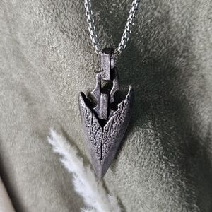 Ancient Arrow Head Blackened Silver Pendant